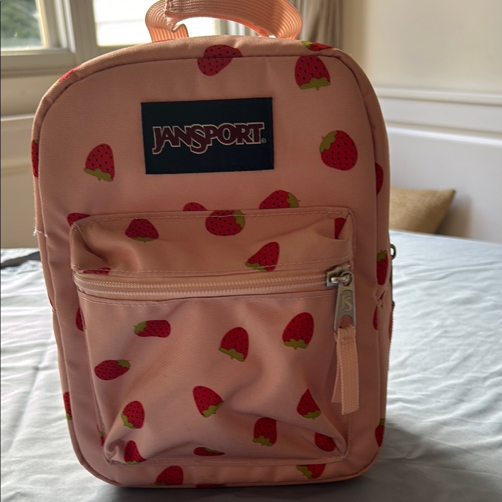 Jansport Pink Strawberry Pattern Kids Lunch bag